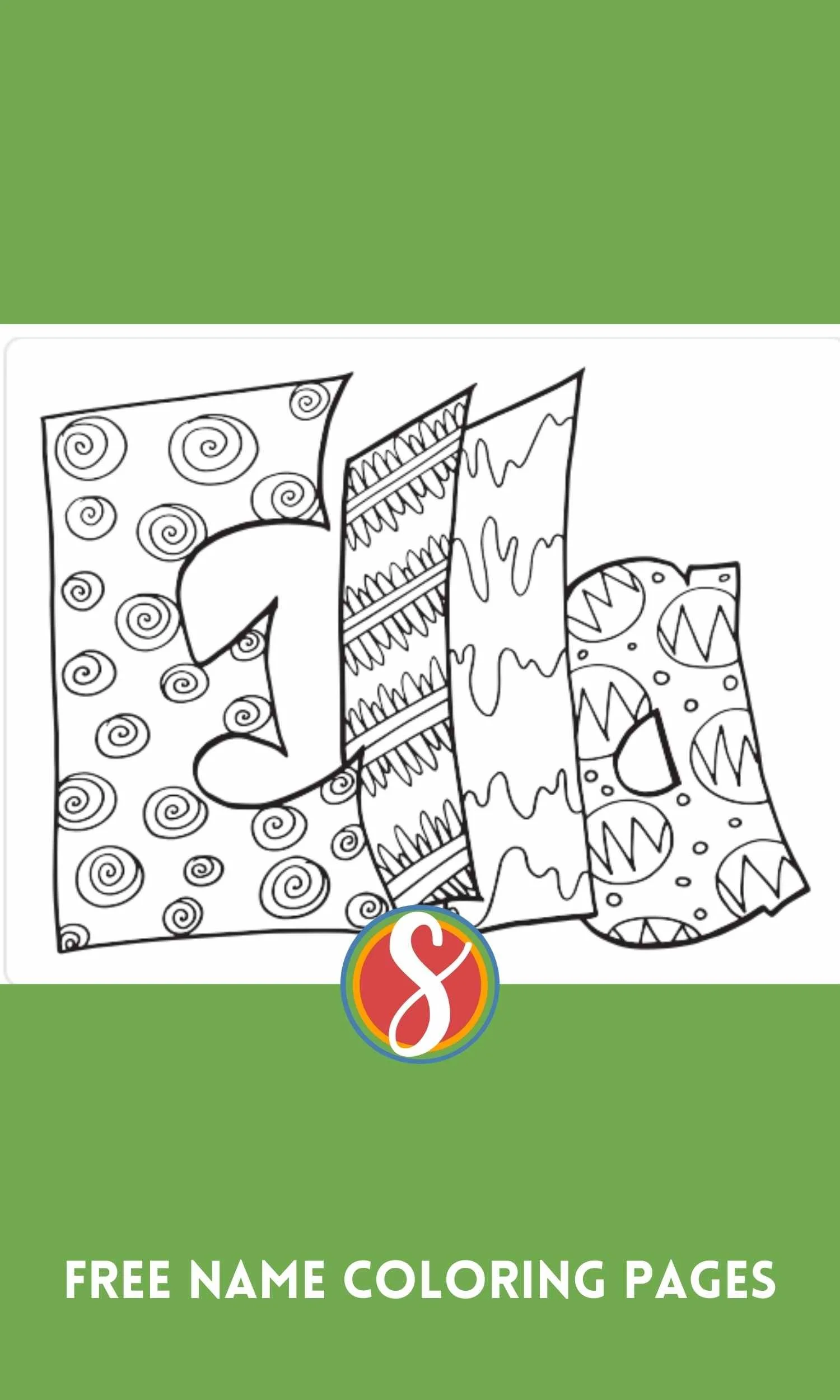 Free Ella Printable Name Coloring Page — Stevie Doodles
